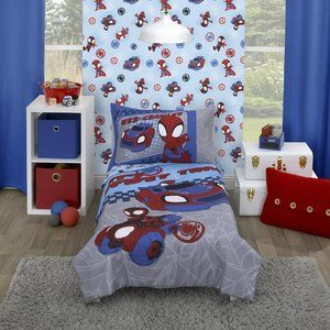 New, Marvel Spidey Amazing Friends 3 pc toddler bedding set quilt sheet rev case